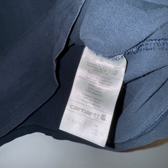 Carhartt Mens Navy Blue Long-Sleeve Shirt With Pocket Loose Fit 4XL - Picture 7 of 8